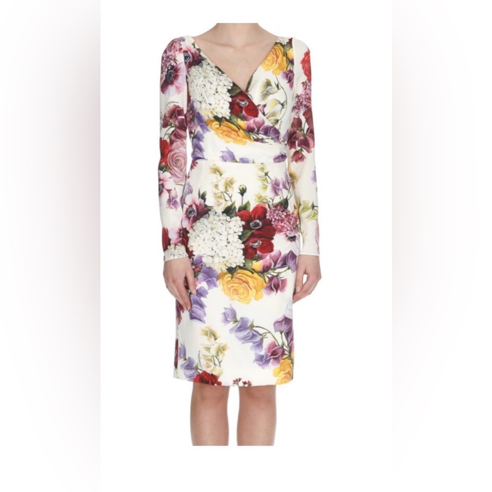 😍 Dolce & Gabbana Floral Print silk Dress 42 6-8